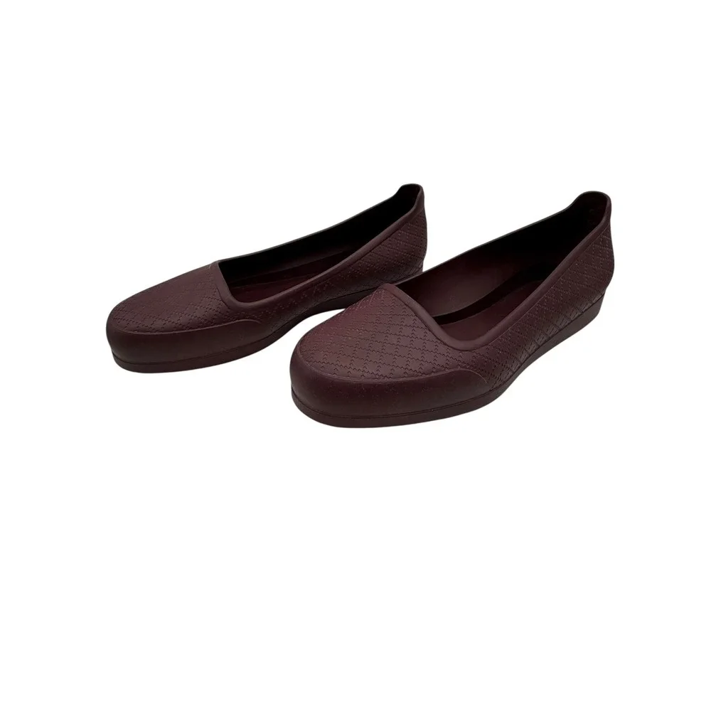 Gucci Shoes Men 9 Burgundy Diamante Rubber Overshoe Cover‎ Loafers Luxury Preppy
